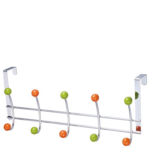 Laroom 12011 – Kleiderbügel Tür 5 und 5 Haken Metall, Grün, Orange von Laroom