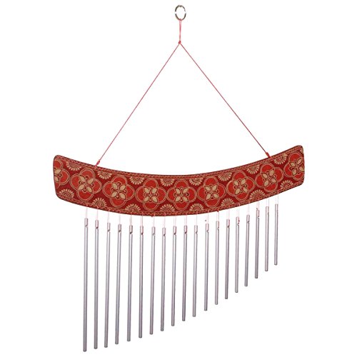 Laroom 12513 – Windspiel Wind Metall in Holz 45 cm, Rot von Laroom