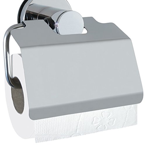 Laroom 12959 – Halterung Papier WC mit Deckel, mit Saugnapf, INOX von Laroom