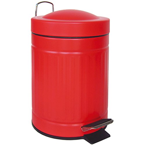 Laroom 13503 – Runder Abfalleimer, 3 l, Rot von Laroom