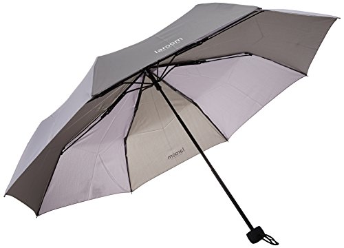 Laroom 13621 Regenschirm Mini hellgrau mit Stick aus Edelstahl von Laroom