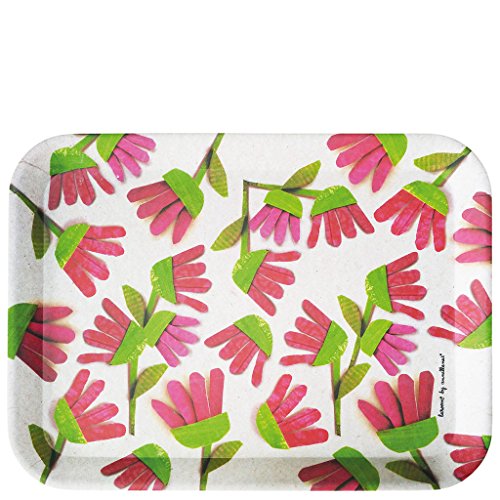 Laroom 14126 – Tablett-Tisch Blumen, grau, grün, pink von Laroom