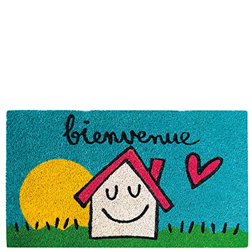 Laroom Fußmatte Haus & Sol Willkommen, Mehrfarbig, 40 x 70 x 1,8 cm von Laroom