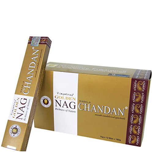 Laroom Golden Nag Chandan Räucherstäbchen-Box, Mehrfarbig, 22 x 12,5 x 6,3 cm, 12 Stück Laroom Golden Nag Chandan Räucherstäbchen-Box, Mehrfarbig, 22 x 12,5 x 6,3 cm, 12 Stück von Laroom