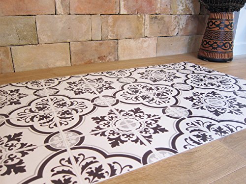 Laroom Küche Design Teppich Bollato Estoril, Vinyl antiliscante, grau, 65 x 100 x 0.3 cm von Laroom