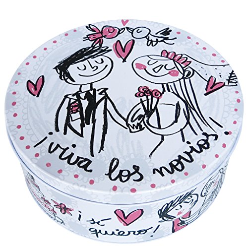 Laroom 13890 Metalldose Viva Los Novios, weiß von Laroom