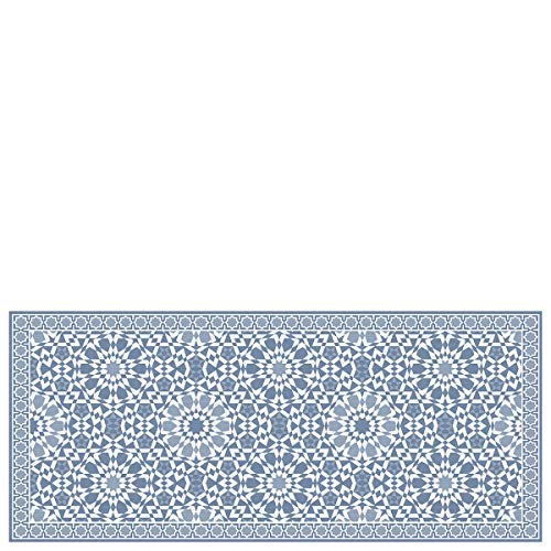 Laroom Vinyl-Küchenteppich Casablanca blau 65 x 150 cm, 65x150x0,3cm von Laroom