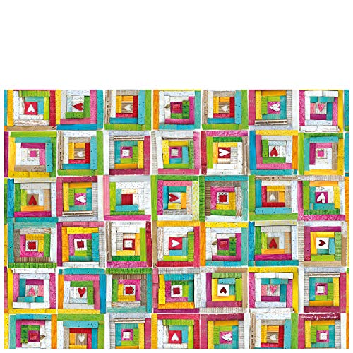 Vinylteppich für Kinder, Patchwork, Anna, gefüllt, 100 x 133 cm von Laroom