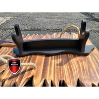 Table Top Wandhalterung Plaque Dual Holz Katana Schwert Ständer Mit Schwarz Matte Finish von LarpMedieval