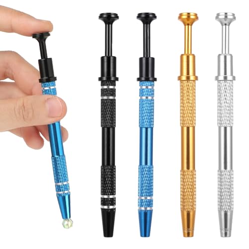 Juwelier-Aufhebewerkzeug mit 4 Zinken, Piercing-Kugelgreifer, 4 Klauen-Aufhebewerkzeuge für Kleinteile, Perlengreifer für IC-Chip und elektronische Komponenten, Nägel Klemmen (Gold, Silber, Schwarz Juwelier-Aufhebewerkzeug mit 4 Zinken, Piercing-Kugelgreifer, 4 Klauen-Aufhebewerkzeuge für Kleinteile, Perlengreifer für IC-Chip und elektronische Komponenten, Nägel Klemmen (Gold, Silber, Schwarz von Larrel