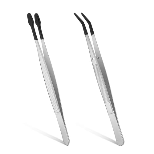 Larrel 2 Stück Pinzette mit Gummispitzen, Flacher Spitz und Langer Gebogener Pinzette mit PVC Gummi Beschichtete Rutschfeste Pinzetten Edelstahl PinzetteAntistatisch für Reparatur, Labor, Schmuck Larrel 2 Stück Pinzette mit Gummispitzen, Flacher Spitz und Langer Gebogener Pinzette mit PVC Gummi Beschichtete Rutschfeste Pinzetten Edelstahl PinzetteAntistatisch für Reparatur, Labor, Schmuck von Larrel