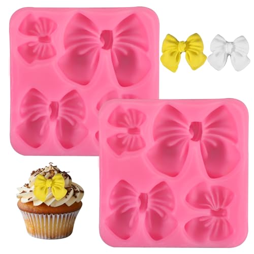 Larrel 2 Stück Schleifen Schokoladen Form, 7 x 7 x 1 cm Mini Silikon Schleifen Form Rosa Fondant Formen Wiederverwendbare DIY Backdekozubehör für Kuchen, Gelee, Schokolade, Pudding, Fondant Larrel 2 Stück Schleifen Schokoladen Form, 7 x 7 x 1 cm Mini Silikon Schleifen Form Rosa Fondant Formen Wiederverwendbare DIY Backdekozubehör für Kuchen, Gelee, Schokolade, Pudding, Fondant von Larrel