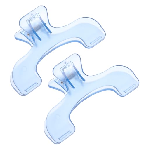 Larrel 2 Stück Starke Buchklammern, Transparent Blau Buchseitenhalter Clip Buchleseöffner Zubehör Seitenhalter Tragbare Lesebuchseitenhalter Multifunktionale Praktische Buchklammern Buchseitenhalter von Larrel