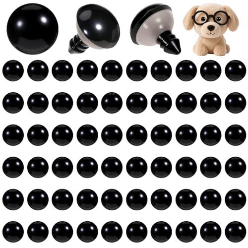 Larrel 60 Stück Sicherheitsaugen für Häkeltiere, 1,55 cm Kunststoff Schwarz Knopfaugen Puppenaugen mit Unterlegscheiben Bastelaugen für Puppe Plüschtier und Teddyaugen Basteln Larrel 60 Stück Sicherheitsaugen für Häkeltiere, 1,55 cm Kunststoff Schwarz Knopfaugen Puppenaugen mit Unterlegscheiben Bastelaugen für Puppe Plüschtier und Teddyaugen Basteln von Larrel
