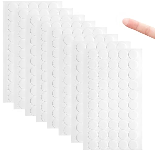Larrel 8 Blatt/400 Stück Doppelseitige Klebepunkte, 15mm Transparent Doppelseitige Abnehmbare Klebepaste Punkt Aufkleber Foto Klebepads Selbstklebende Klebepunkte für Poster Ballon Feiertagsdeko DIY von Larrel