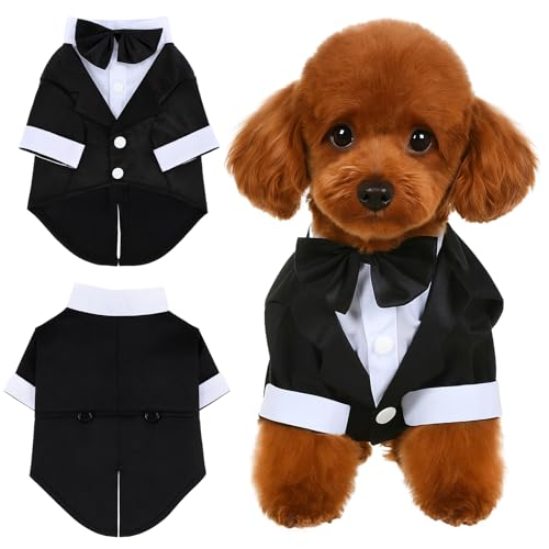 Smokinganzug für Hunde, Smoking mit Fliege, Haustier-Smoking für kleine Hunde und Katzen, Hochzeitskleidung, Hundeprinz-Fliege, Herrenbekleidung für Halloween, Verlobung und Weihnachten Smokinganzug für Hunde, Smoking mit Fliege, Haustier-Smoking für kleine Hunde und Katzen, Hochzeitskleidung, Hundeprinz-Fliege, Herrenbekleidung für Halloween, Verlobung und Weihnachten von Larrel