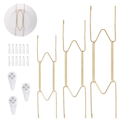 Telleraufhänger für die Wand, Wandplattenaufhänger, 15,2 cm, 20,3 cm, 25,4 cm, Tellerhalter zum Präsentieren an Wänden, unsichtbarer robuster Drahthalter mit Wänden, Allzweckhaken für 12,7 bis 26,7 cm Telleraufhänger für die Wand, Wandplattenaufhänger, 15,2 cm, 20,3 cm, 25,4 cm, Tellerhalter zum Präsentieren an Wänden, unsichtbarer robuster Drahthalter mit Wänden, Allzweckhaken für 12,7 bis 26,7 cm von Larrel