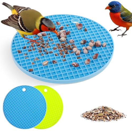 Vogelfutter-Spielzeug, Futtermatte, Futterspielzeug für Vögel, kleines afrikanisches graues Papageienspielzeug zur Erhöhung der Fütterungszeit, Silikon, langsame Fütterungsmatte für Sittiche von Larrel