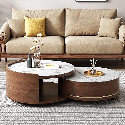 Lartis Nesting Couchtisch mit Schublade Wohnzimmer Couchtisch Rund Couchtisch Sinterstein Couchtisch von Lartis