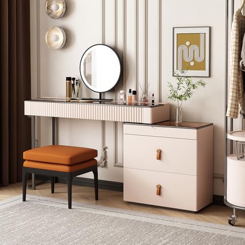 Lartis Schminktisch, ausziehbares Kommode, Makeup Vanity, super Stauraum, LED-beleuchteter Kosmetikspiegel mit Esche, komplett aus Massivholz Lartis Schminktisch, ausziehbares Kommode, Makeup Vanity, super Stauraum, LED-beleuchteter Kosmetikspiegel mit Esche, komplett aus Massivholz von Lartis