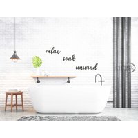 Relax Soak Unwind Wortkunst - Holz Wort Text Kunst Badezimmer Geschenk Schriftart 1 von Lasaris