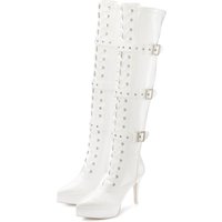 LASCANA Belle Affaire Overkneestiefel "High-Heel-Stiefelette mit Plateau" erotische Lack-Optik, mit Zierschnallen von Lascana Belle Affaire