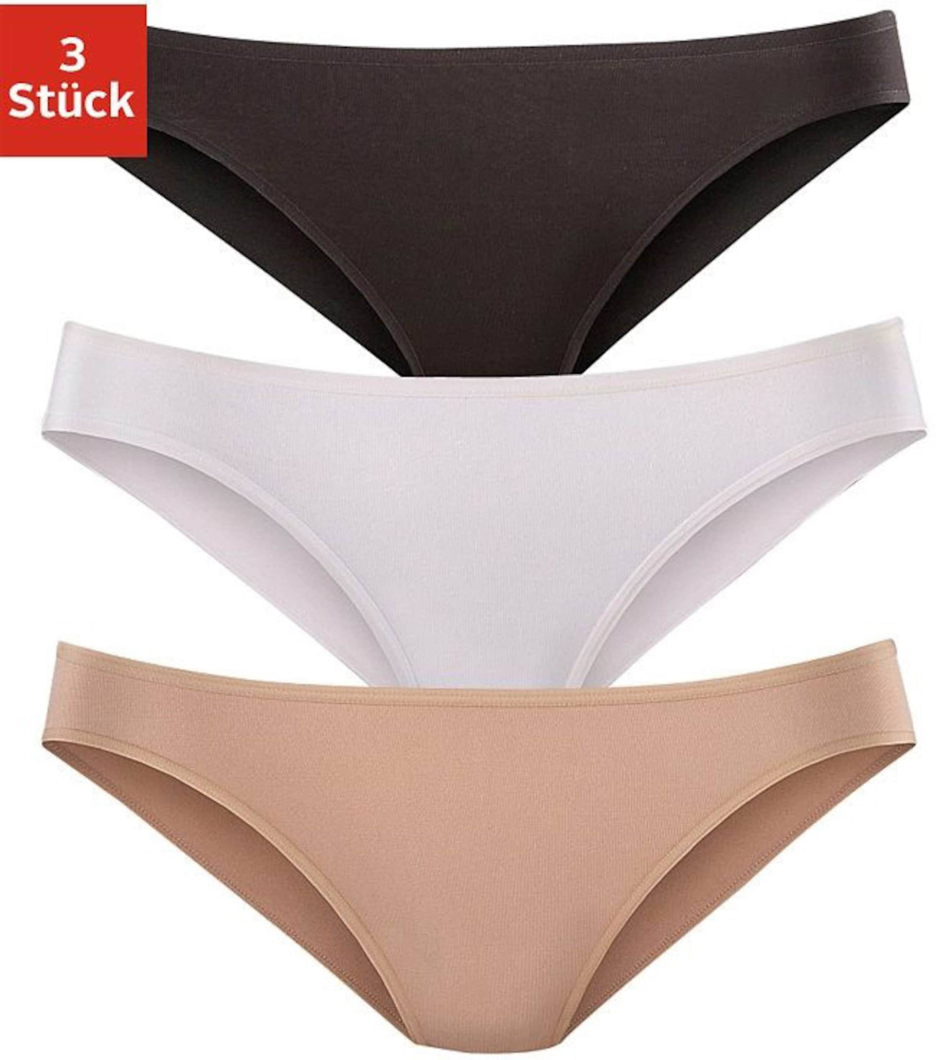 Bikinislip in schwarz, weiß, beige von LASCANA von Lascana