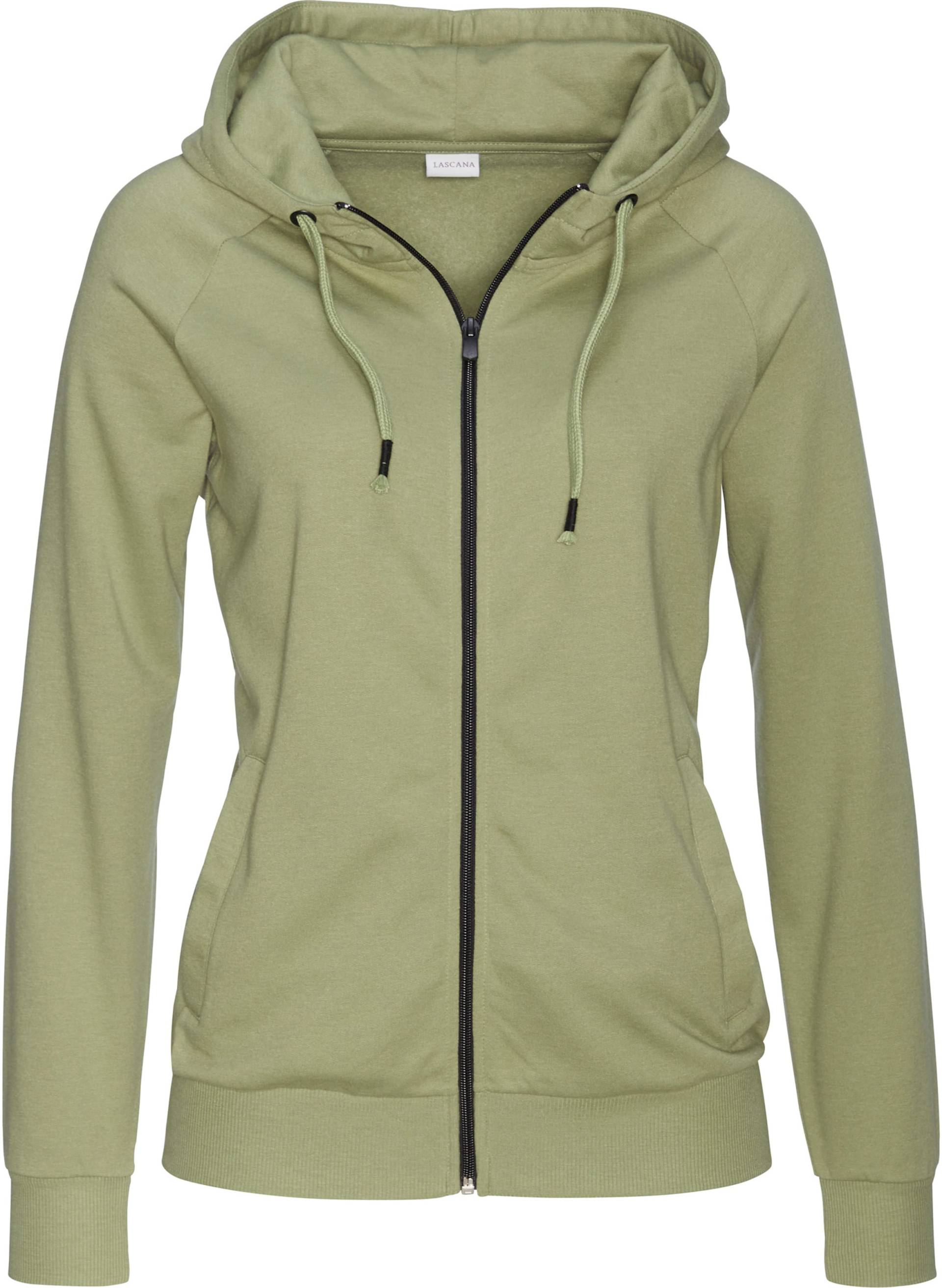 Kapuzensweatjacke in khaki von LASCANA von Lascana