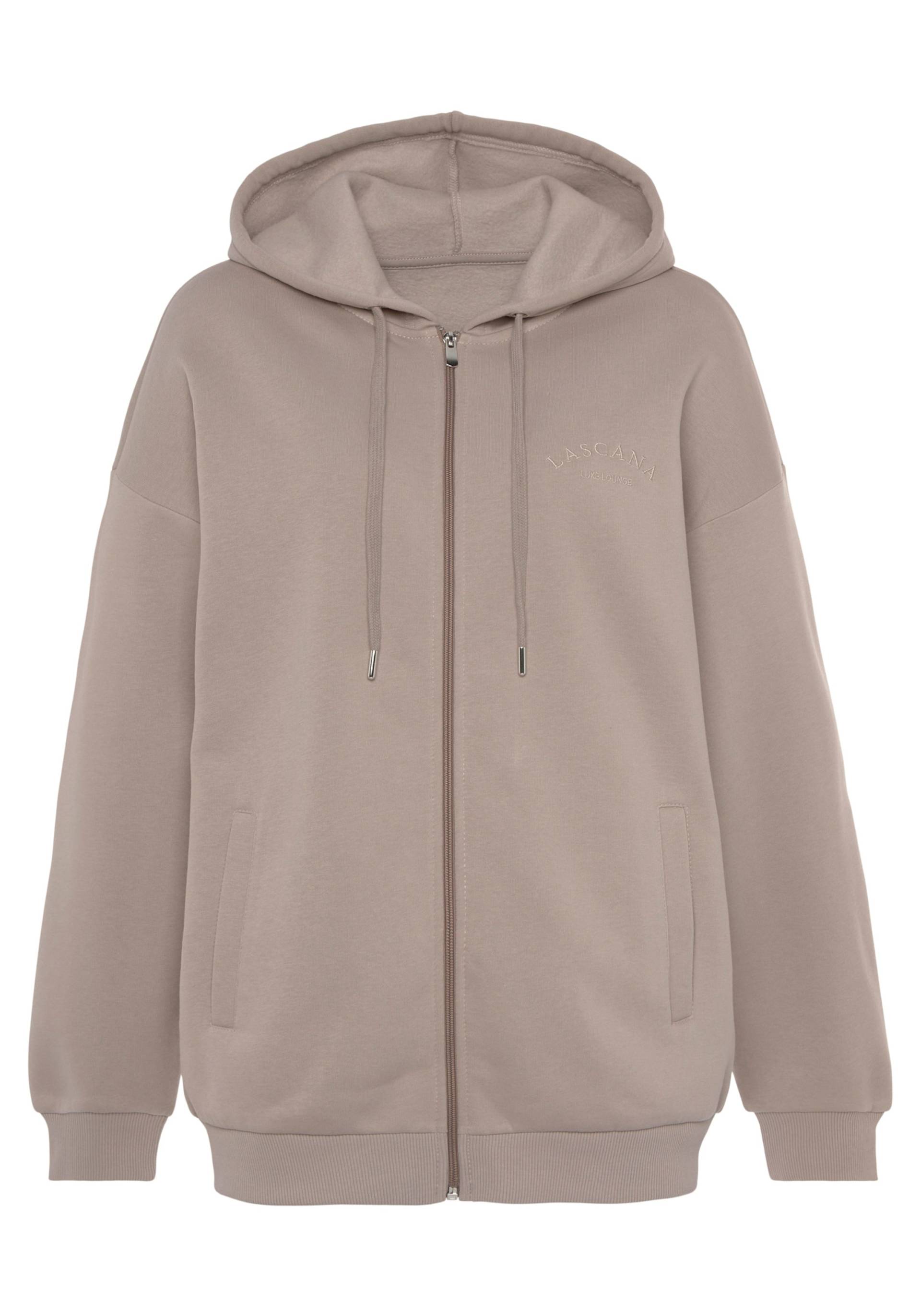 Kapuzensweatjacke in taupe von LASCANA von Lascana