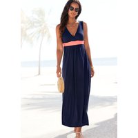 LASCANA Maxikleid, mit farbigem Einsatz und V-Ausschnitt, Sommerkleid, Strandkleid von Lascana