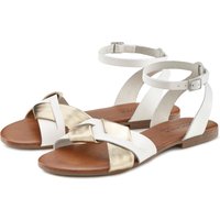 LASCANA Sandale, Sandalette, Sommerschuh aus hochwertigem Leder mit Metallic Optik von Lascana