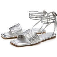 LASCANA Sandale, Sandalette, Sommerschuh, Schnürung, glänzen, Gladiatoren Style VEGAN von Lascana