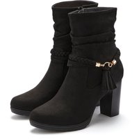 LASCANA Stiefelette Stiefel, Boots mit Blockabsatz und Schmuckelement VEGAN LASCANA Stiefelette Stiefel, Boots mit Blockabsatz und Schmuckelement VEGAN von Lascana