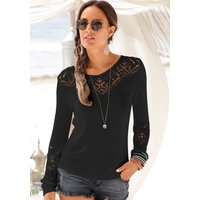 LASCANA Strandpullover, mit tollem Ajourmuster am Ausschnitt, Strickpullover, Damenpullover von Lascana
