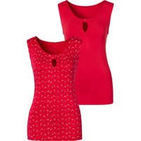 LASCANA Shirttop "mit kleinem Cut-Out am Ausschnitt", (2er-Pack), aus weichem Viskose-Stretch von Lascana
