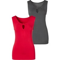 LASCANA Shirttop "mit kleinem Cut-Out am Ausschnitt", (2er-Pack), aus weichem Viskose-Stretch von Lascana