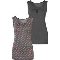 LASCANA Shirttop "mit kleinem Cut-Out am Ausschnitt", (2er-Pack), aus weichem Viskose-Stretch von Lascana