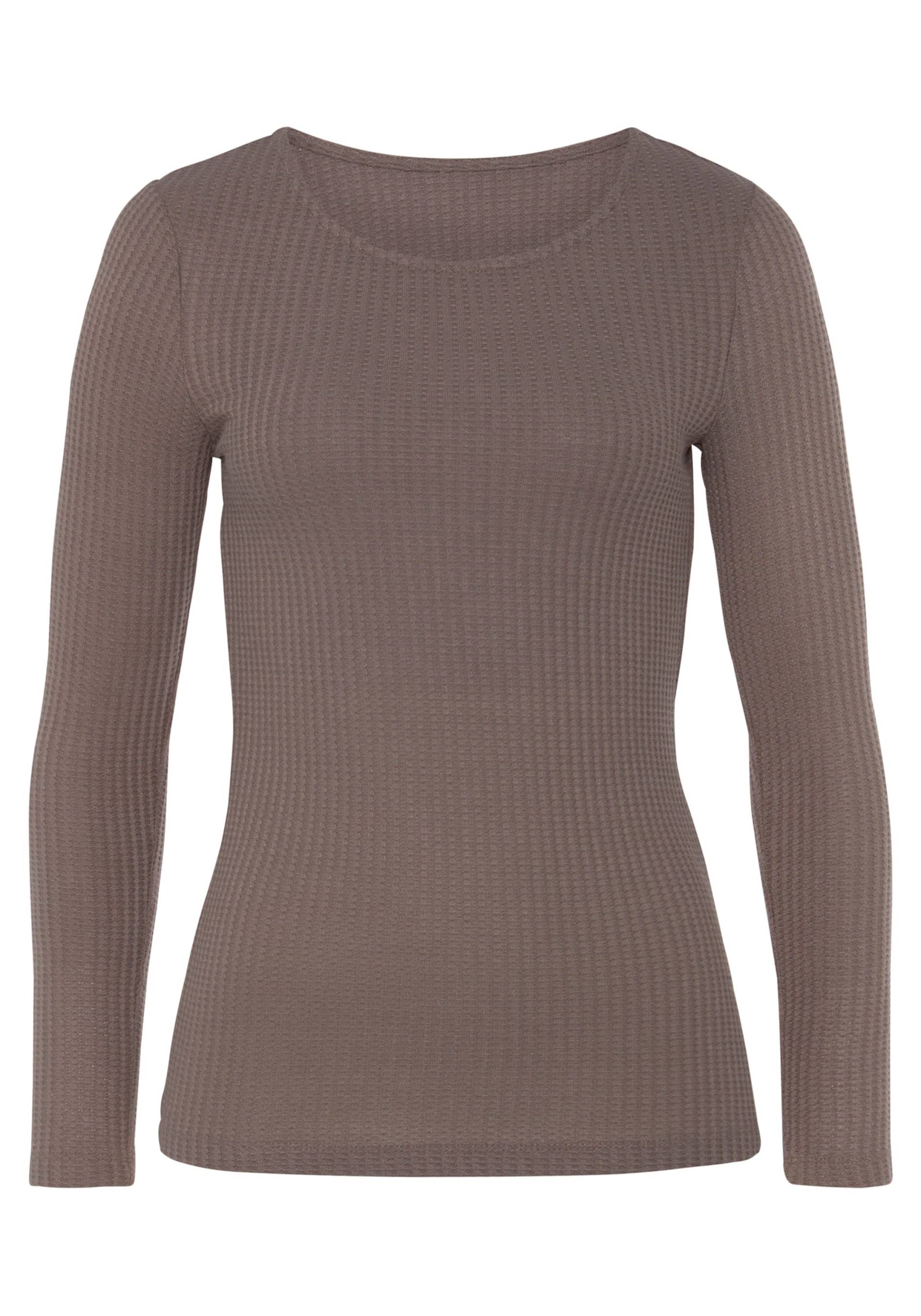 Langarmshirt in taupe von LASCANA von Lascana