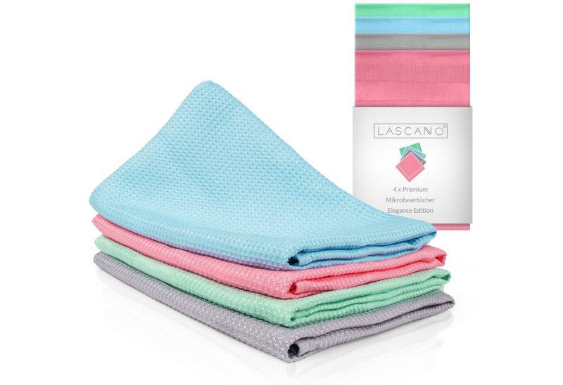Lascano Geschirrtücher Mikrofaser - Elegance Edition Mikrofasertuch (Elegance Edition, 4-tlg., 4er Set, Streifenfreie Allzweck Mikrofasertücher) von Lascano