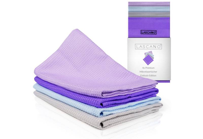 Lascano Geschirrtücher Mikrofaser Exklusiv Mikrofasertuch (Exklusiv, 4-tlg., 4er Set, Streifenfreie Allzweck Mikrofasertücher) von Lascano