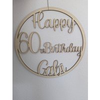 Loop Geburtstag Personalisiert - Runder Schild Kranz von LaseRupp