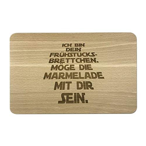 Das Frühstücksbrett aus Buche Holz - "...möge die Marmelade mit dir sein." von Laser Tattoo