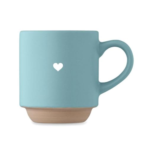 Laser Tattoo Kaffeebecher aus Keramik mit eingraviertem Herz. Platzsparend Stapelbar. Passend für doppelten Espresso oder für die Kinder. max. 170ml - Ø6,8 - Höhe: 8cm (Petrol) von Laser Tattoo