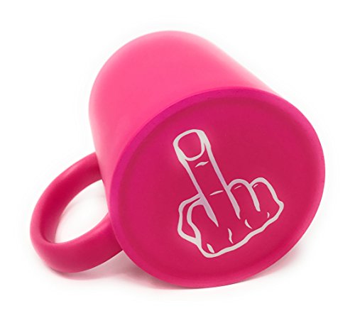 Laser Tattoo - Sag es ohne Worte - Die Kaffeetasse mit dem Mittelfinger auf der Unterseite (Pink/Weiss) von Laser Tattoo