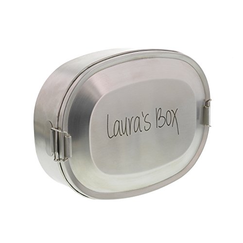 Laser Tattoo Vesperbox Edelstahl Vesperdose Frühstücksbox Brotdose mit Gravur (18 x 14 x 5 cm) von Laser Tattoo