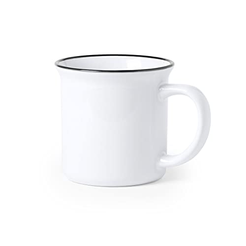 Sublimations Tasse weiss mit schwarzem Rand - 300ml Retro Style (1) von Laser Tattoo