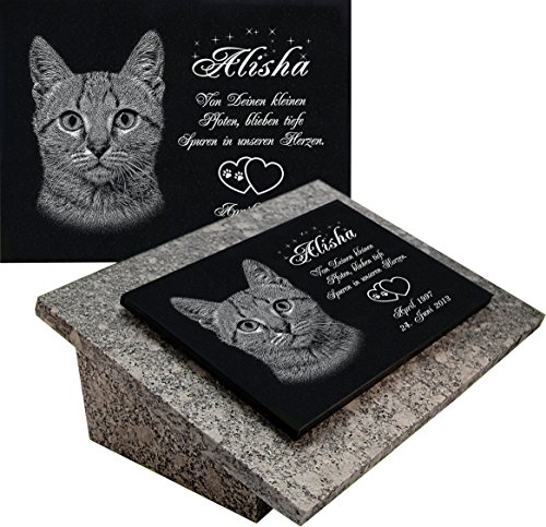 LaserArt24 Granit Grabstein, Grabplatte oder Grabschmuck mit dem Motiv Katze-gg08s und Ihrem Foto/Text und Daten LaserArt24 Granit Grabstein, Grabplatte oder Grabschmuck mit dem Motiv Katze-gg08s und Ihrem Foto/Text und Daten von LaserArt24