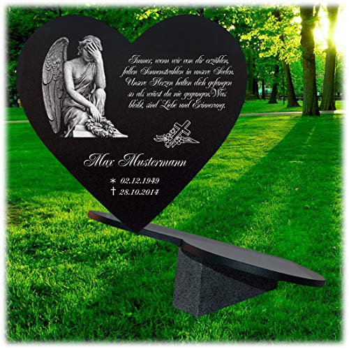 LaserArt24 GRANITHERZ Grabstein, Grabplatte oder Grabschmuck mit dem Motiv Grabstein-h67 und Ihrem Text/Daten LaserArt24 GRANITHERZ Grabstein, Grabplatte oder Grabschmuck mit dem Motiv Grabstein-h67 und Ihrem Text/Daten von LaserArt24