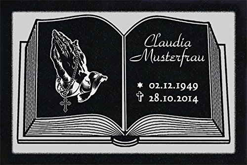 LaserArt24 Granit Grabstein, Grabplatte oder Grabschmuck mit dem Motiv Buch-g02 und Ihrem Text/Daten LaserArt24 Granit Grabstein, Grabplatte oder Grabschmuck mit dem Motiv Buch-g02 und Ihrem Text/Daten von LaserArt24
