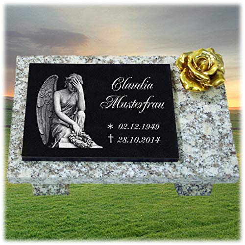 LaserArt24 Granit Grabstein, Grabplatte oder Grabschmuck mit dem Motiv Engel-gg72s und Ihrem Text/Daten LaserArt24 Granit Grabstein, Grabplatte oder Grabschmuck mit dem Motiv Engel-gg72s und Ihrem Text/Daten von LaserArt24